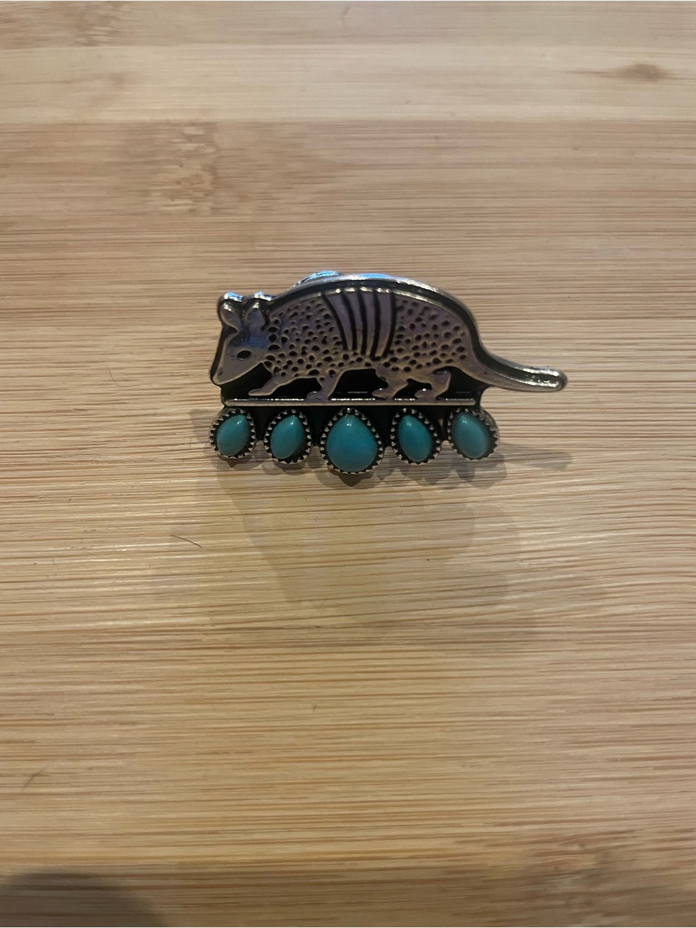 Silver Armadillo ring with Turquoise Stones